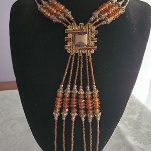 Six Strand Glass Beaded Necklace | EUC